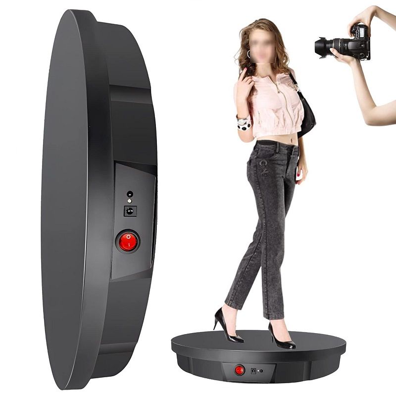 Elektromos termékforgató állvány, 360°, távirányítóval, 52cm, 100 kg-os teherbírással - fekete Elektromos termékforgató állvány, 360°, távirányítóval, 52cm, 100 kg-os teherbírással - fekete