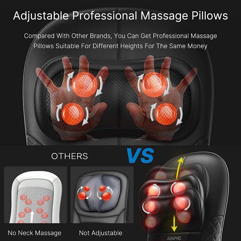 Renpho RF-BM066 masszázsülés, shiatsu masszázshoz, fűtéssel, távirányítóval, 60W, 220V - fekete Renpho RF-BM066 masszázsülés, shiatsu masszázshoz, fűtéssel, távirányítóval, 60W, 220V - fekete