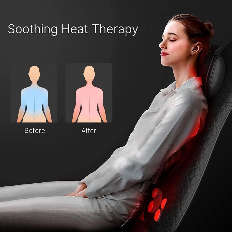 Renpho RF-BM066 masszázsülés, shiatsu masszázshoz, fűtéssel, távirányítóval, 60W, 220V - fekete Renpho RF-BM066 masszázsülés, shiatsu masszázshoz, fűtéssel, távirányítóval, 60W, 220V - fekete
