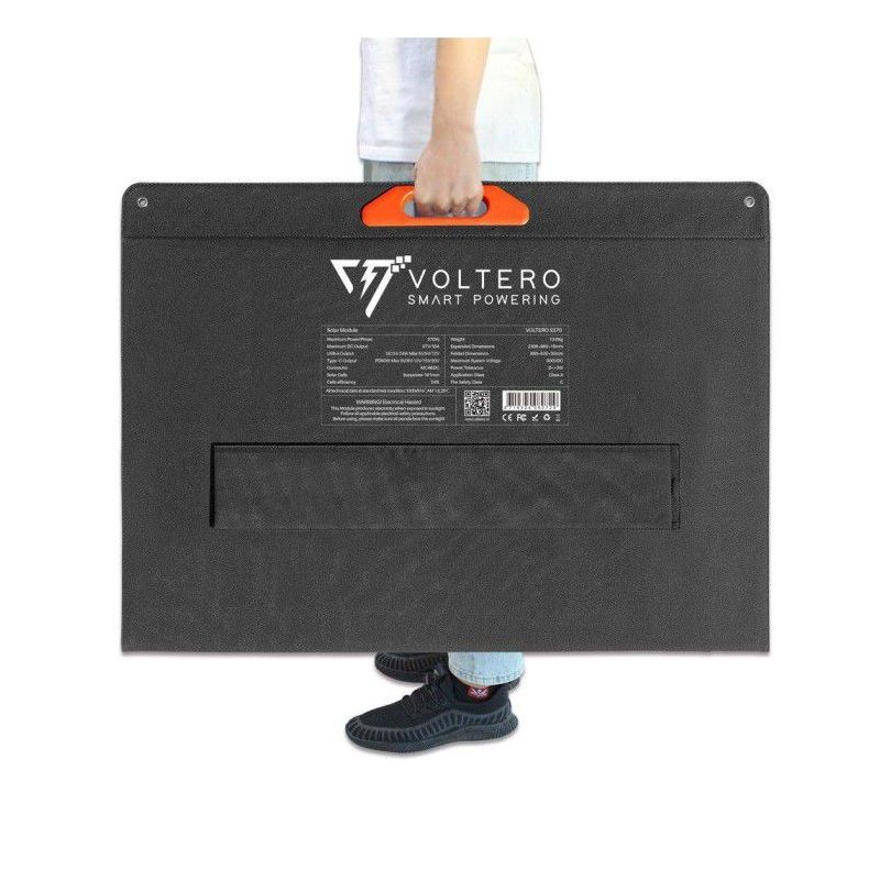 Voltero S370 hordozható, összecsukható napelem modul, Sunpower cellákkal, 370W, 36V, 2309x860x15mm Voltero S370 hordozható, összecsukható napelem modul, Sunpower cellákkal, 370W, 36V, 2309x860x15mm
