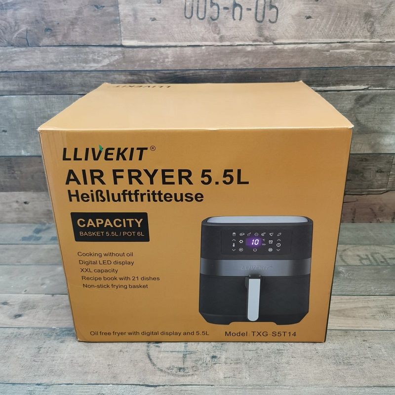 Llivekit TXG-S5T14 forrólevegős sütő, 5,5l, 1700W - fekete (WAF0024DE-M)