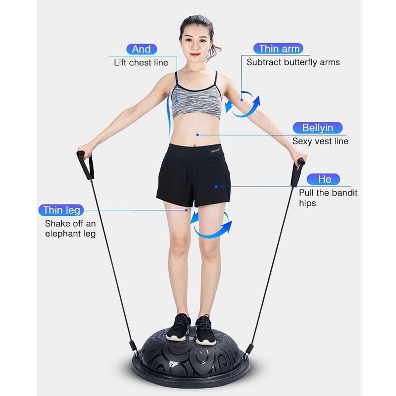 Whipr egyensúly labda, expanderrel és pumpával, 46cm, 130kg - fekete Whipr egyensúly labda, expanderrel és pumpával, 46cm, 130kg - fekete