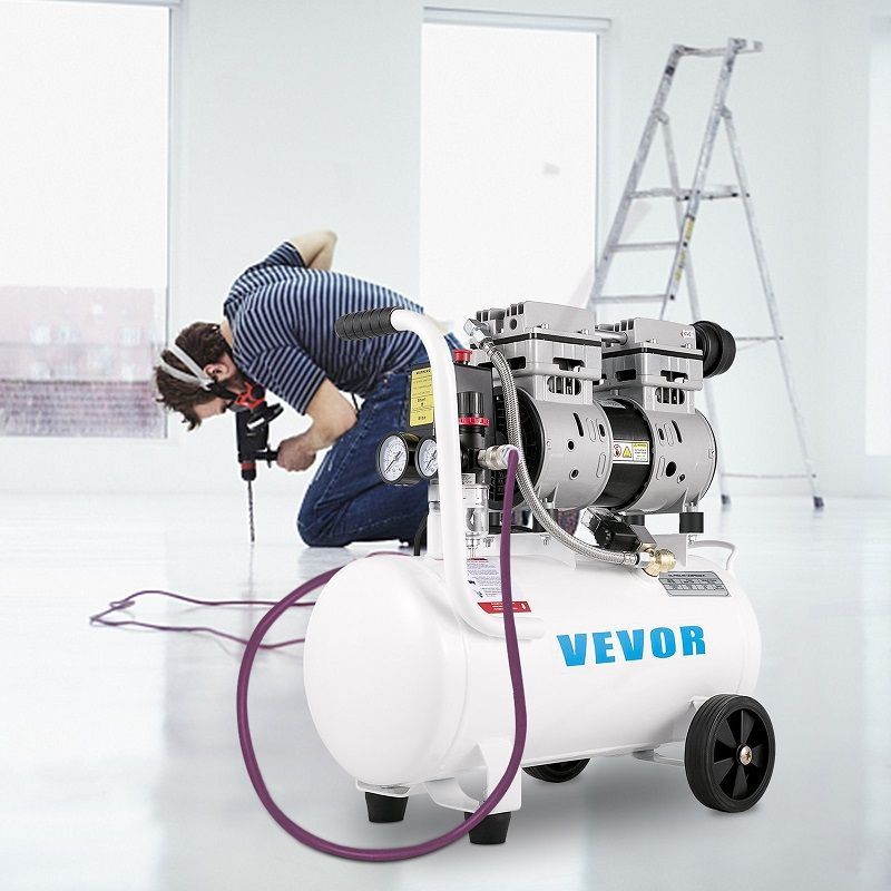 Vevor YM750-25 olajmentes kompresszor, 25lit, 750W, 8bar - fehér Vevor YM750-25 olajmentes kompresszor, 25lit, 750W, 8bar - fehér