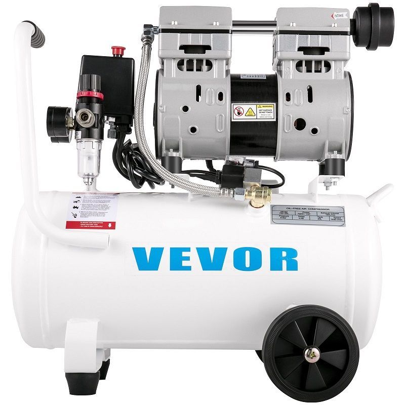 Vevor YM750-25 olajmentes kompresszor, 25lit, 750W, 8bar - fehér Vevor YM750-25 olajmentes kompresszor, 25lit, 750W, 8bar - fehér