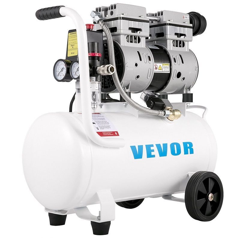 Vevor YM750-25 olajmentes kompresszor, 25lit, 750W, 8bar - fehér Vevor YM750-25 olajmentes kompresszor, 25lit, 750W, 8bar - fehér