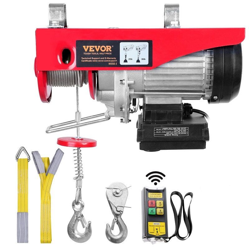 Vevor WX550-2 elektromos csörlő, vezeték nélküli távvezérlővel, 125/250kg 6/12m, 510W, 220V Vevor WX550-2 elektromos csörlő, vezeték nélküli távvezérlővel, 125/250kg 6/12m, 510W, 220V