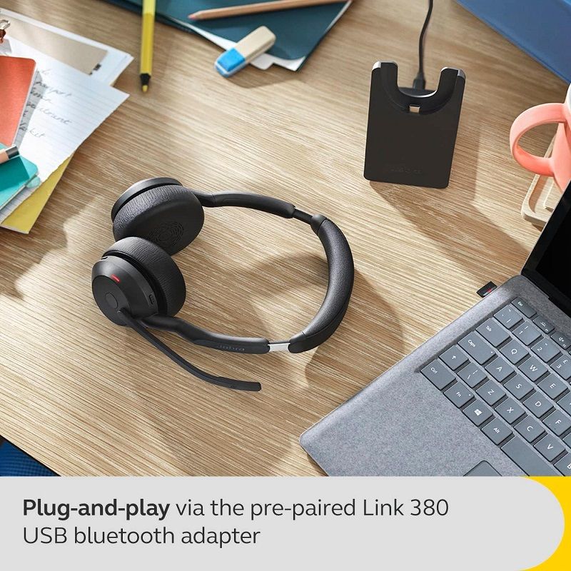Jabra Evolve2 55 Link380a MS Stereo vezeték nélküli fejhallgató, mikrofonnal (25599-999-999) Jabra Evolve2 55 Link380a MS Stereo vezeték nélküli fejhallgató, mikrofonnal (25599-999-999)