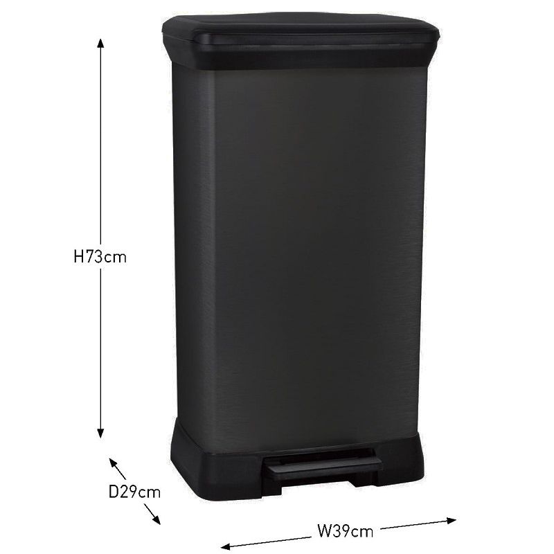 CURVER Deco Bin 187178 pedálos fémhatású szemetes 50lit - fekete (02162-929) CURVER Deco Bin 187178 pedálos fémhatású szemetes 50lit - fekete (02162-929)