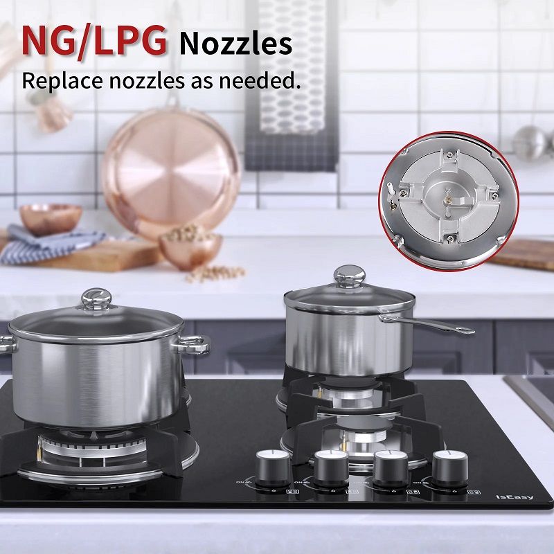 Iseasy MGBG-604B 4 égős beépíthető gáz főzőlap, 7,8kW, 600x520x55mm - fekete Iseasy MGBG-604B 4 égős beépíthető gáz főzőlap, 7,8kW, 600x520x55mm - fekete