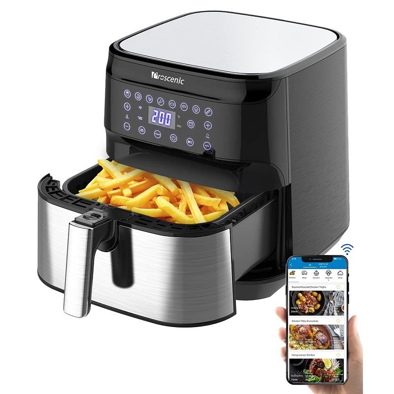 Proscenic T21 forrólevegős sütő, okos sütő, wifi kapcsolattal, 5.5l, 1700W - fekete Proscenic T21 forrólevegős sütő, okos sütő, wifi kapcsolattal, 5.5l, 1700W - fekete