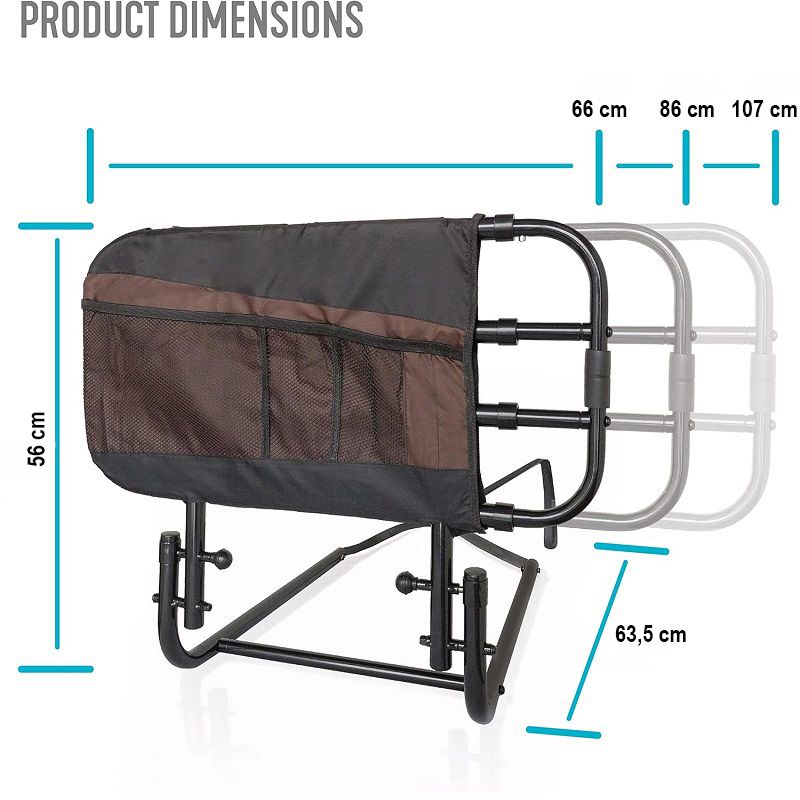 Stander EZ Adjust állítható ágykorlát, 66-107cm - fekete Stander EZ Adjust állítható ágykorlát, 66-107cm - fekete