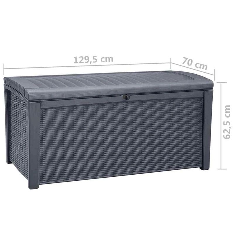 Keter Borneo műrattan kerti tároló 416lit, 129,5x70x62,5cm - antracit (17197731) Keter Borneo műrattan kerti tároló 416lit, 129,5x70x62,5cm - antracit (17197731)
