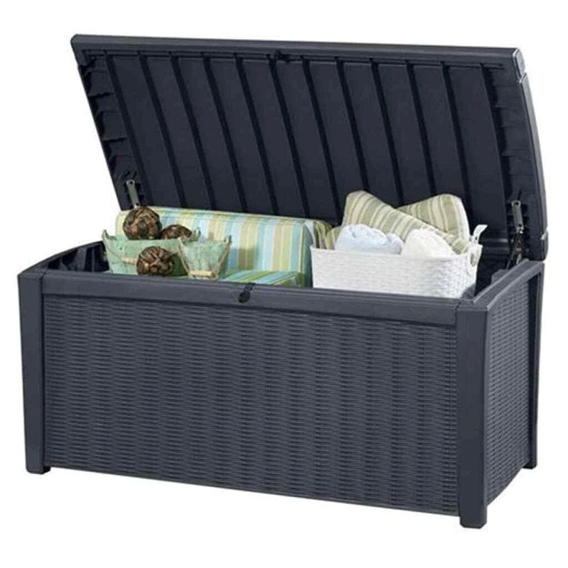 Keter Borneo műrattan kerti tároló 416lit, 129,5x70x62,5cm - antracit (17197731) Keter Borneo műrattan kerti tároló 416lit, 129,5x70x62,5cm - antracit (17197731)