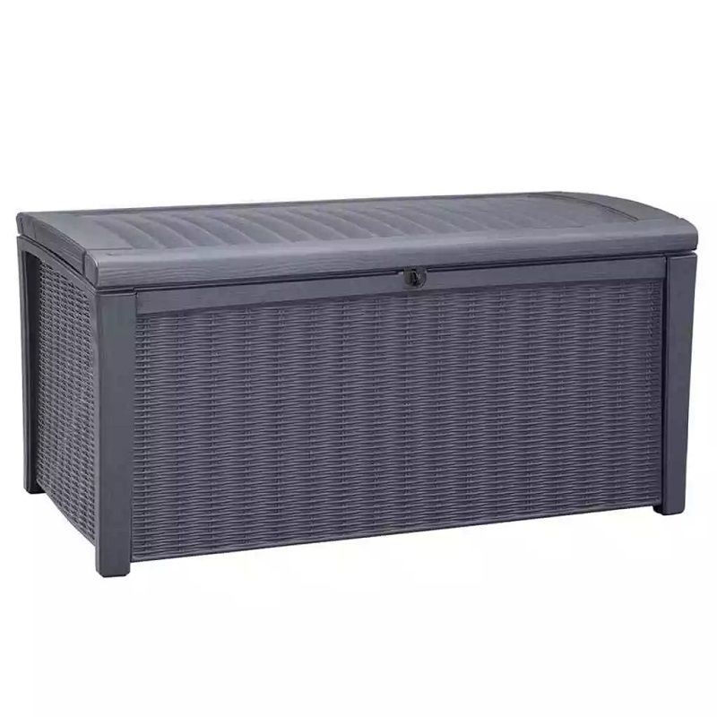 Keter Borneo műrattan kerti tároló 416lit, 129,5x70x62,5cm - antracit (17197731) Keter Borneo műrattan kerti tároló 416lit, 129,5x70x62,5cm - antracit (17197731)