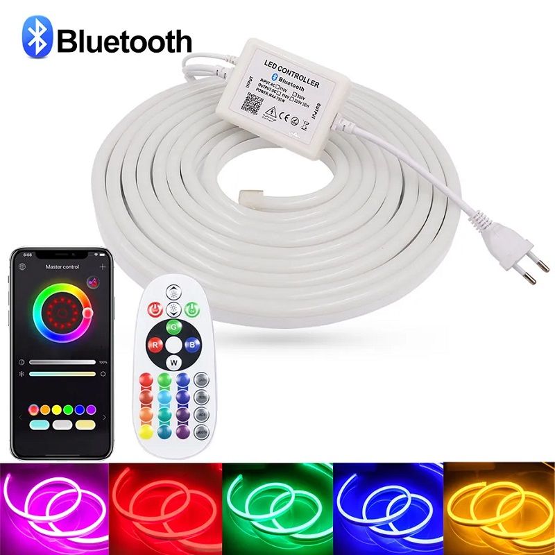 RGB Neon led szalag, távirányítóval, app vezérléssel, 10m, 1000W (2835) RGB Neon led szalag, távirányítóval, app vezérléssel, 10m, 1000W (2835)