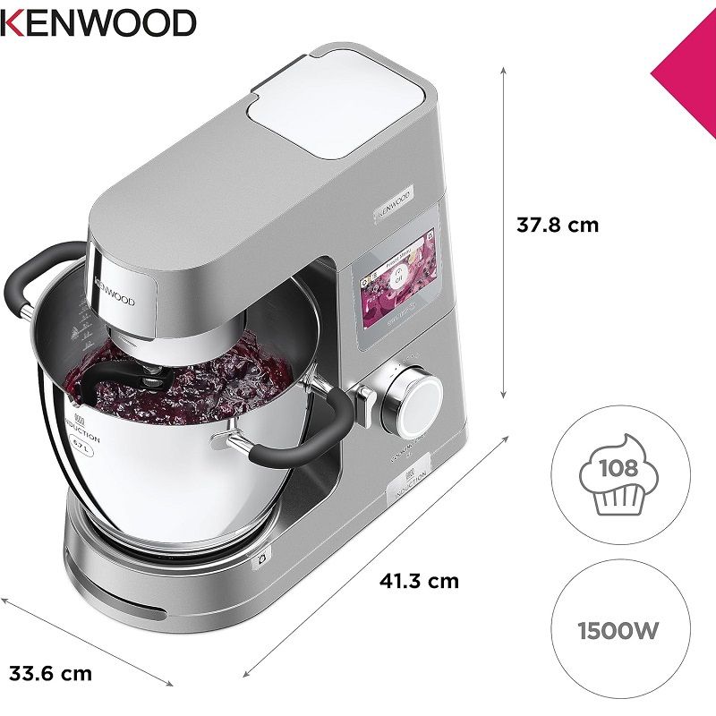 Kenwood Cooking Chef XL KCL95.424SI konyhai robotgép, beépített mérleggel, kiegészítőkkel, 6,7lit, 2000W - ezüst (FR0W20011476)