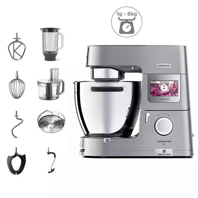 Kenwood Cooking Chef XL KCL95.424SI konyhai robotgép, beépített mérleggel, kiegészítőkkel, 6,7lit, 2000W - ezüst (FR0W20011476)
