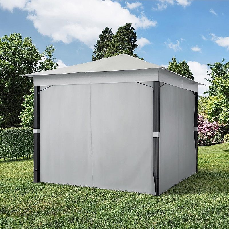Toolport Sunset Premium kerti pavilon, anyagtetővel, oldalfalakkal, 3x3m - szürke (A36166) Toolport Sunset Premium kerti pavilon, anyagtetővel, oldalfalakkal, 3x3m - szürke (A36166)