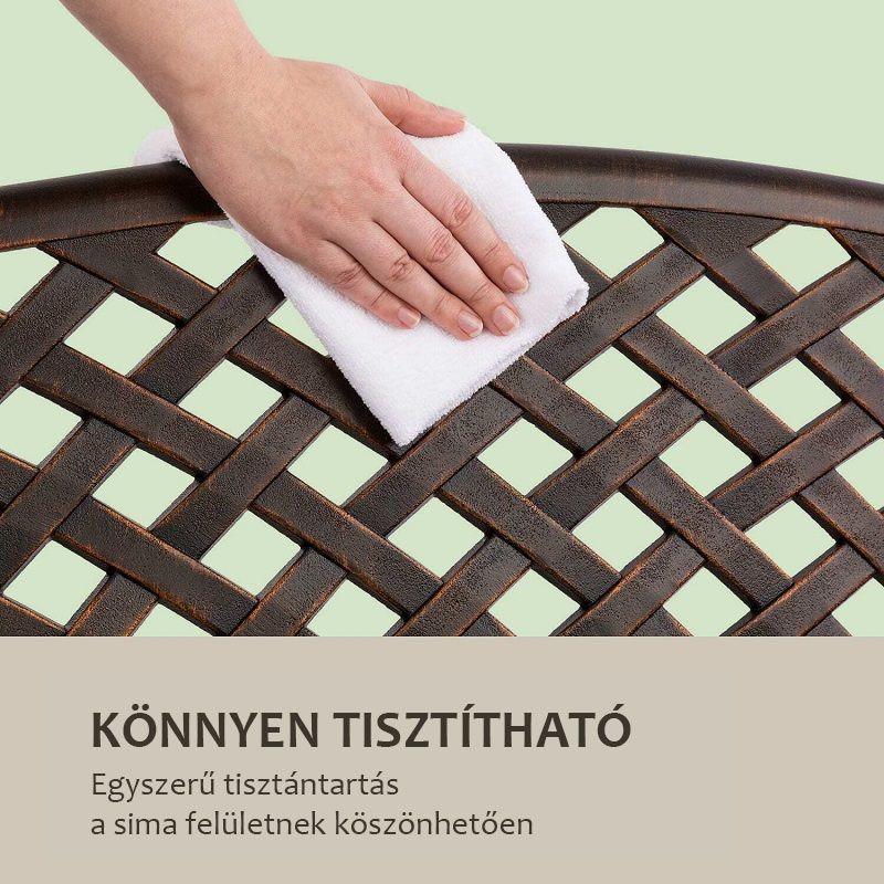 Blumfeldt Pozzilli AN időjárásálló kerti pad, öntött alumínium, 103x85x60cm - barna (GDW27)
