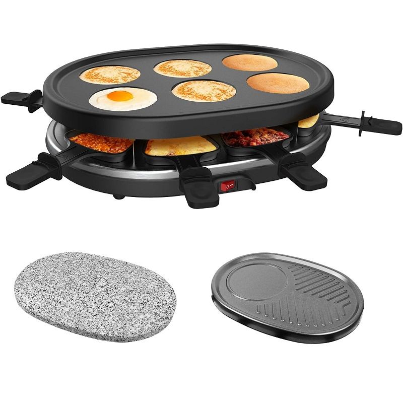 Yilian BA-08AA0900 4az1-ben elektromos raclette grill, 900W - fekete (0171-0-1) Yilian BA-08AA0900 4az1-ben elektromos raclette grill, 900W - fekete (0171-0-1)