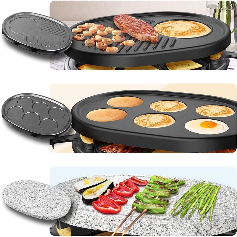 Yilian BA-08AA0900 4az1-ben elektromos raclette grill, 900W - fekete (0171-0-1) Yilian BA-08AA0900 4az1-ben elektromos raclette grill, 900W - fekete (0171-0-1)