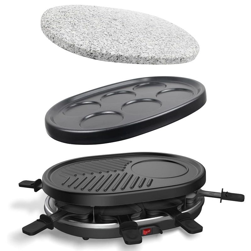 Yilian BA-08AA0900 4az1-ben elektromos raclette grill, 900W - fekete (0171-0-1) Yilian BA-08AA0900 4az1-ben elektromos raclette grill, 900W - fekete (0171-0-1)