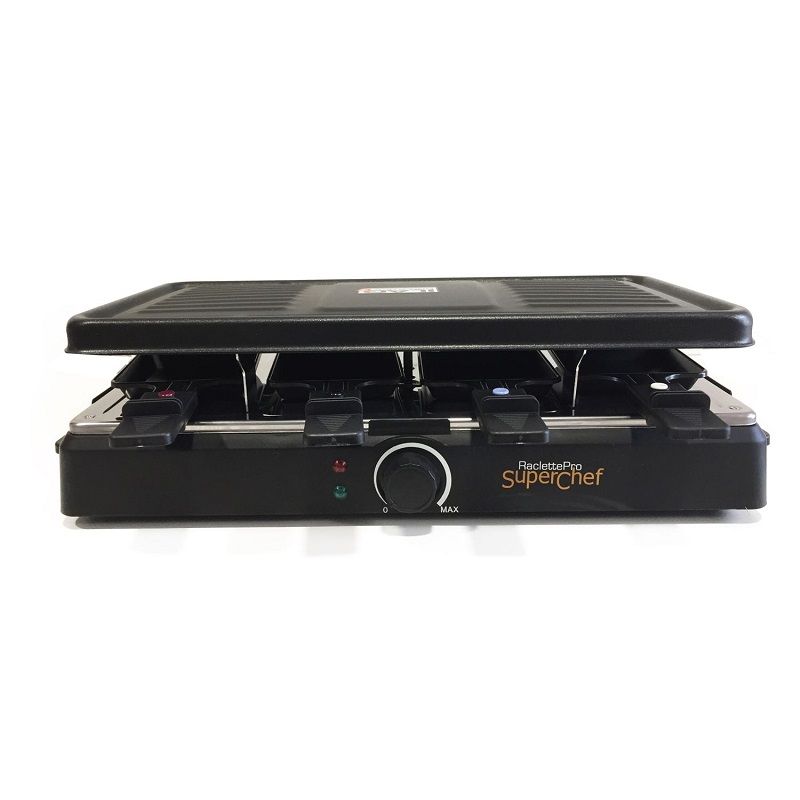Superchef RC200 elektromos raclette grillsütő, 8 személyes, 1300W - fekete Superchef RC200 elektromos raclette grillsütő, 8 személyes, 1300W - fekete