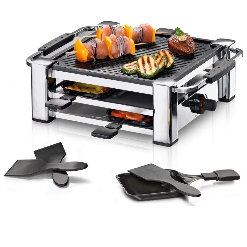 Rommelsbacher RCC 1000 Fashion raclette grillsütő, 4 személyes, 1000W - inox Rommelsbacher RCC 1000 Fashion raclette grillsütő, 4 személyes, 1000W - inox