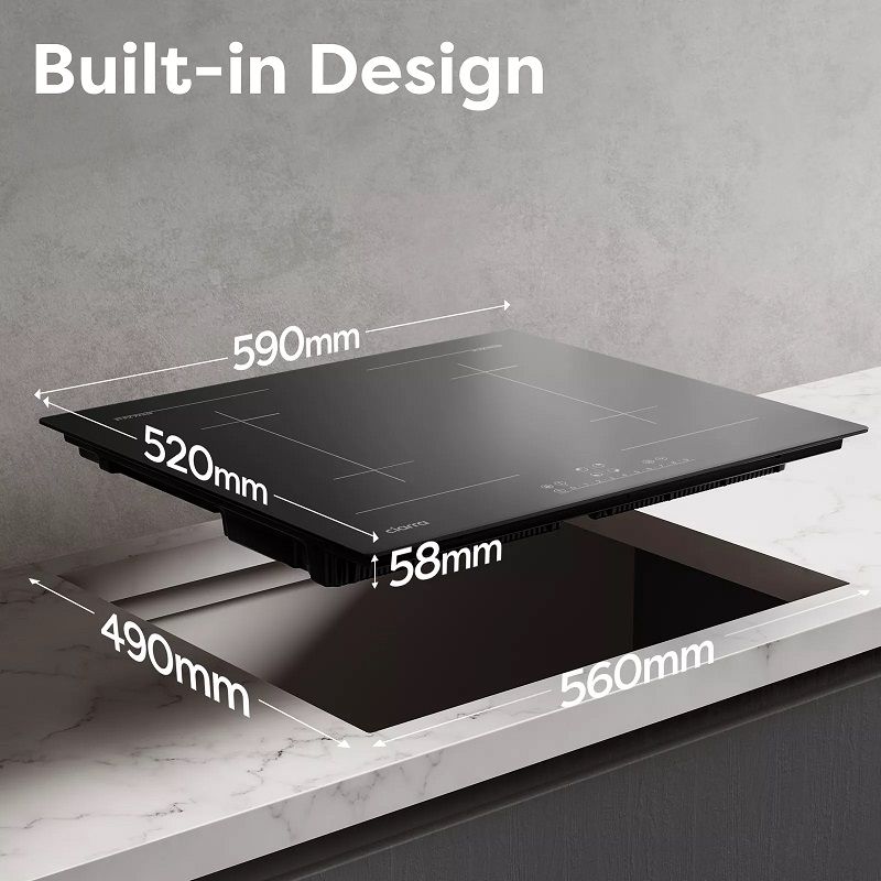 Ciarra 4 zónás beépített indukciós főzőlap, 7200W, 590x520x58mm - fekete (CBBIH4BF-OW) Ciarra 4 zónás beépített indukciós főzőlap, 7200W, 590x520x58mm - fekete (CBBIH4BF-OW)