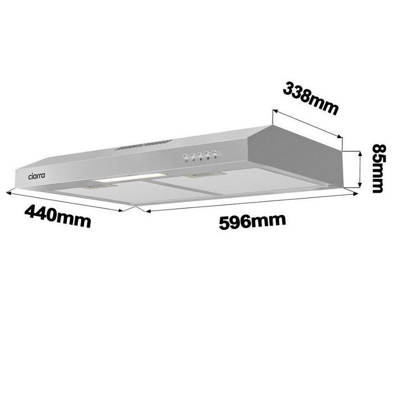 Ciarra páraelszívó, led világítással, 60cm, 29,5W, 185 m³/h - rozsdamentes acél (CBCS6903D) Ciarra páraelszívó, led világítással, 60cm, 29,5W, 185 m³/h - rozsdamentes acél (CBCS6903D)