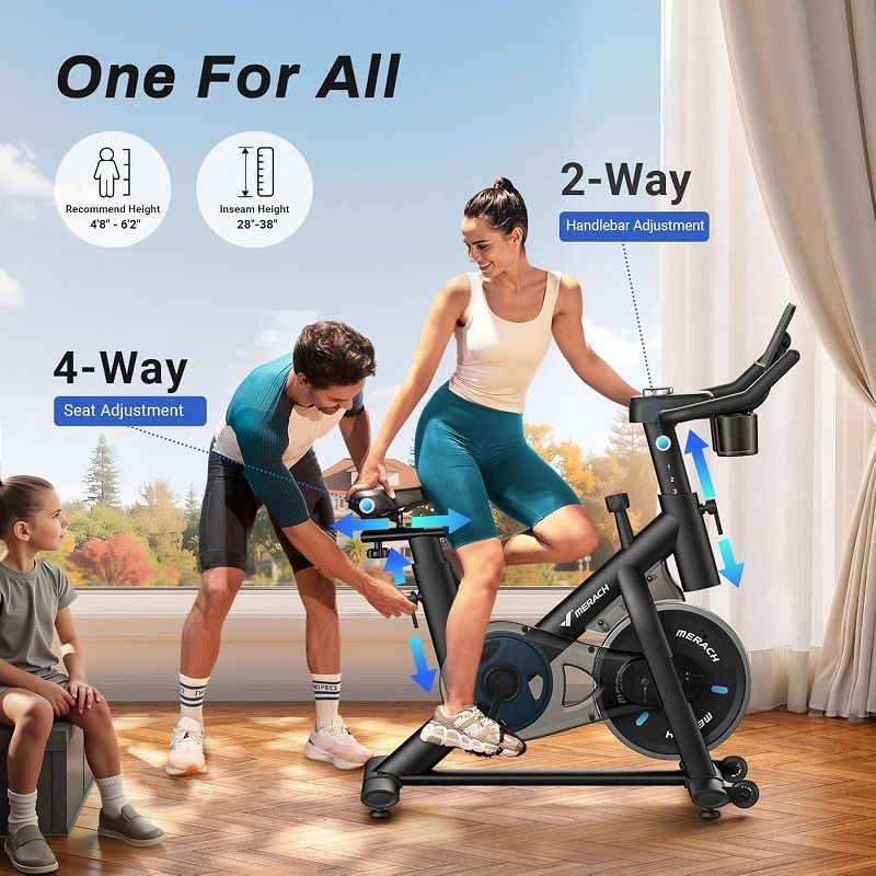 Merach MR-S26 spinning szobakerékpár, bluetooth csatlakozással, led kijelzővel, 130 kg-os terhelhetőséggel - fekete Merach MR-S26 spinning szobakerékpár, bluetooth csatlakozással, led kijelzővel, 130 kg-os terhelhetőséggel - fekete