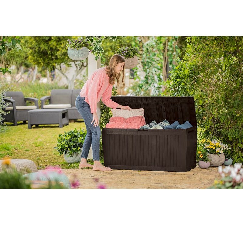 Keter COMFY 17202623 műanyag kerti tárolódoboz, 270L, 117x45x57cm - barna (230407) Keter COMFY 17202623 műanyag kerti tárolódoboz, 270L, 117x45x57cm - barna (230407)
