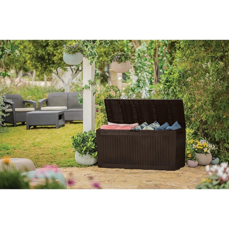 Keter COMFY 17202623 műanyag kerti tárolódoboz, 270L, 117x45x57cm - barna (230407) Keter COMFY 17202623 műanyag kerti tárolódoboz, 270L, 117x45x57cm - barna (230407)