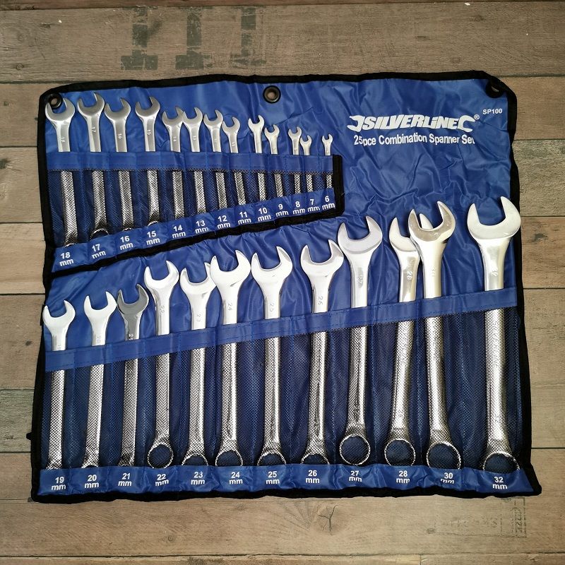 Silverline Tools SP100 csillag-villás kulcs készlet, 25db, 6-32mm Silverline Tools SP100 csillag-villás kulcs készlet, 25db, 6-32mm