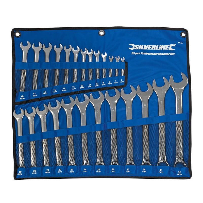 Silverline Tools SP100 csillag-villás kulcs készlet, 25db, 6-32mm Silverline Tools SP100 csillag-villás kulcs készlet, 25db, 6-32mm