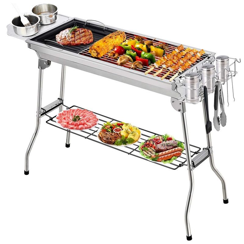 Fixget BBQ összecsukható faszenes grillsütő, 100x33,5x70cm - rozsdamentes acél Fixget BBQ összecsukható faszenes grillsütő, 100x33,5x70cm - rozsdamentes acél