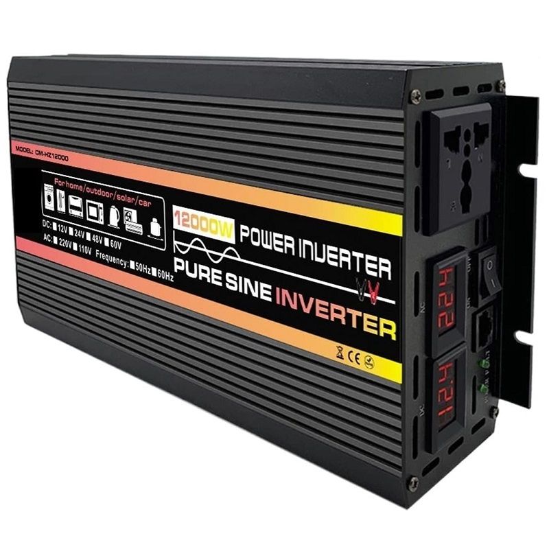 Nagy teljesítményű tiszta szinuszos feszültségátalakító, 12000W, 12V - 220V - fekete (CM-HZ12000) Nagy teljesítményű tiszta szinuszos feszültségátalakító, 12000W, 12V - 220V - fekete (CM-HZ12000)