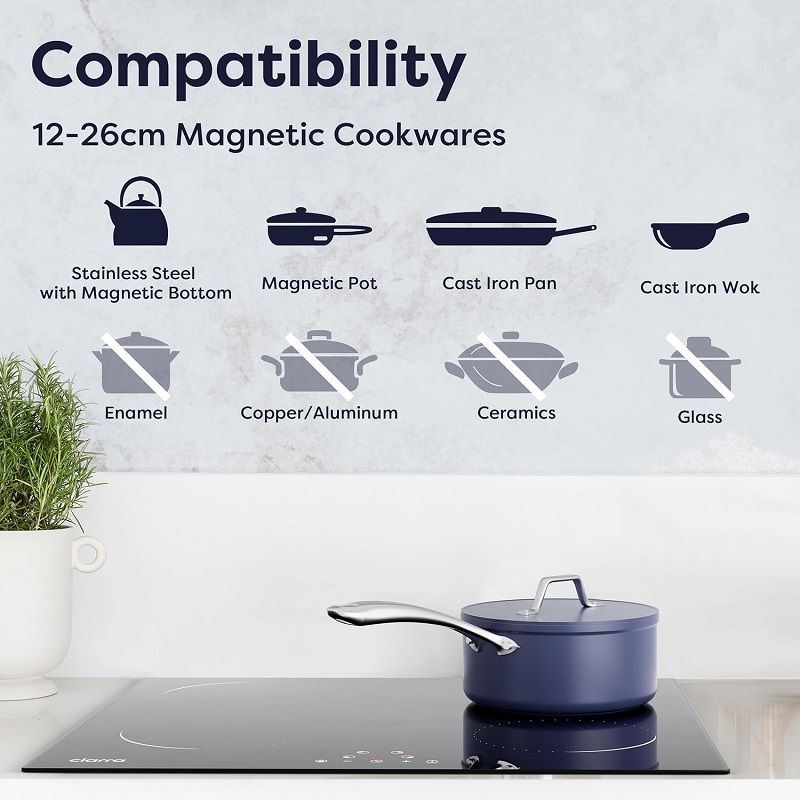 Ciarra 4 zónás beépített indukciós főzőlap, 6000W, 590x520x62mm - fekete (CBBIH4-C) Ciarra 4 zónás beépített indukciós főzőlap, 6000W, 590x520x62mm - fekete (CBBIH4-C)