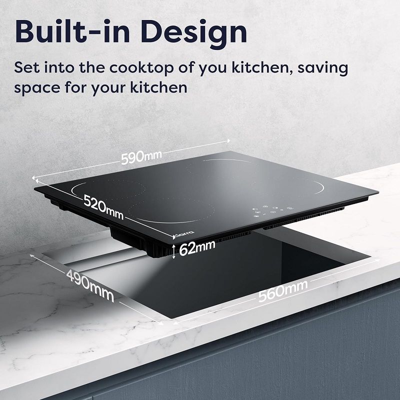 Ciarra 4 zónás beépített indukciós főzőlap, 6000W, 590x520x62mm - fekete (CBBIH4-C) Ciarra 4 zónás beépített indukciós főzőlap, 6000W, 590x520x62mm - fekete (CBBIH4-C)
