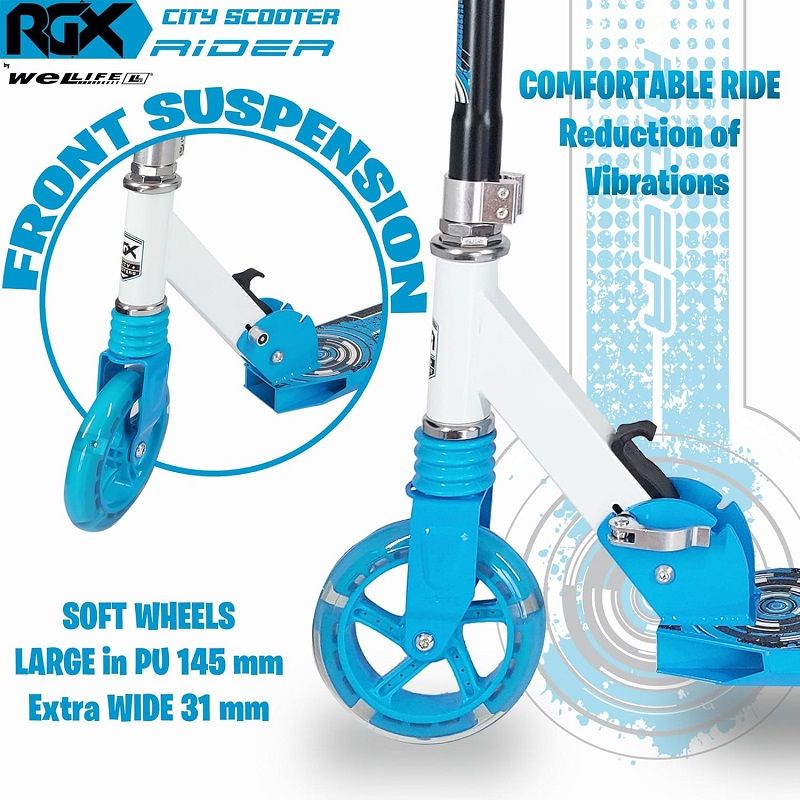 Wellife RGX összecsukható roller, világító kerekekkel, 100kg-ig - kék Wellife RGX összecsukható roller, világító kerekekkel, 100kg-ig - kék