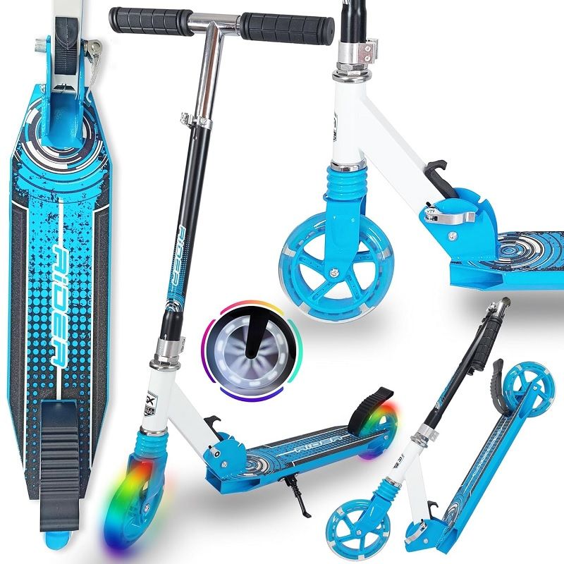 Wellife RGX összecsukható roller, világító kerekekkel, 100kg-ig - kék Wellife RGX összecsukható roller, világító kerekekkel, 100kg-ig - kék