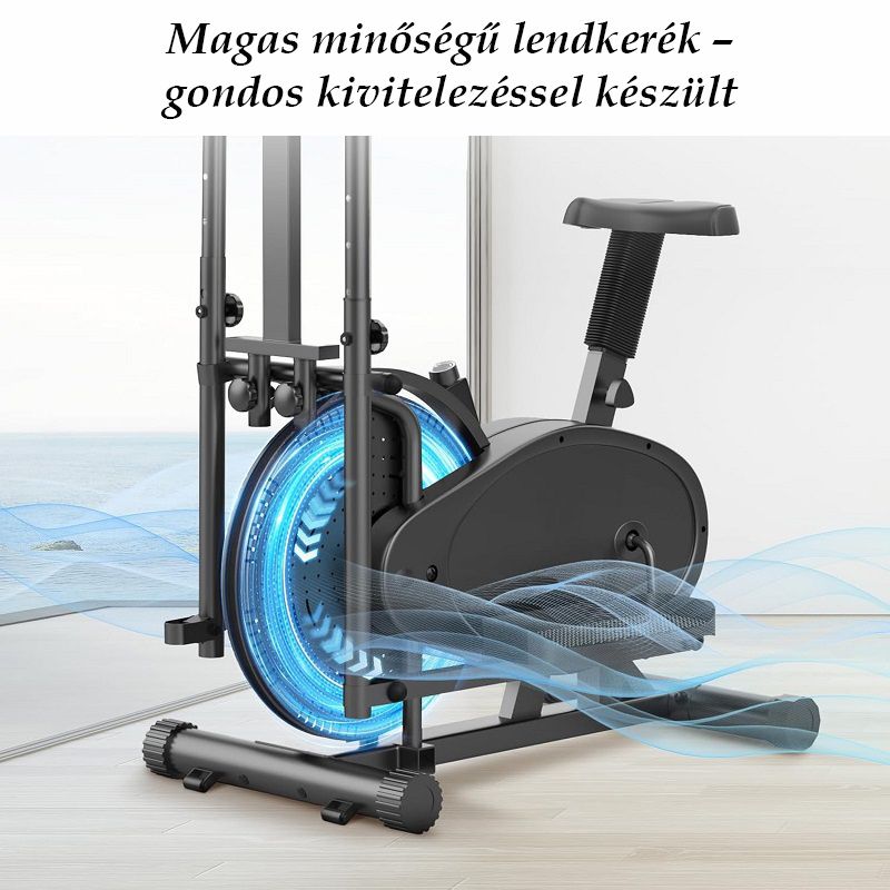 Cowmew BL032 2az1-ben fitneszgép, kijelzővel, 120kg-ig - szürke