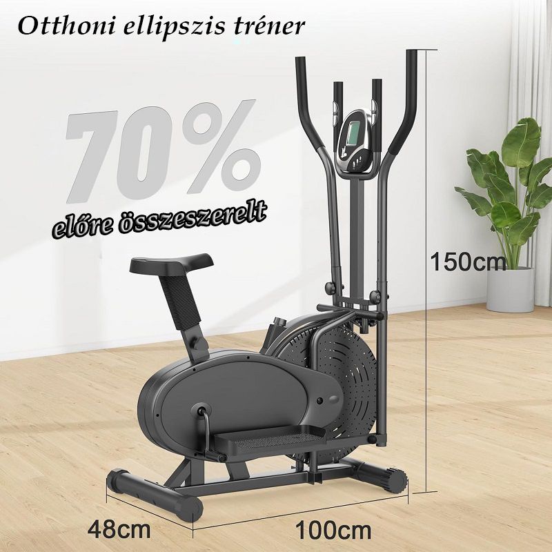 Cowmew BL032 2az1-ben fitneszgép, kijelzővel, 120kg-ig - szürke