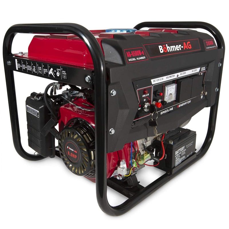 BÖHMER AG-6500W-e önindítós benzines áramfejlesztő, 6500W, 8LE