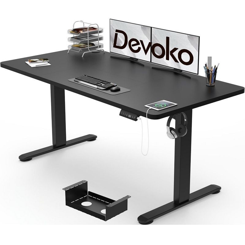 Devoko íróasztal, elektromos magasság állítással, 140x70cm, 70kg - fekete (HAD23) Devoko íróasztal, elektromos magasság állítással, 140x70cm, 70kg - fekete (HAD23)