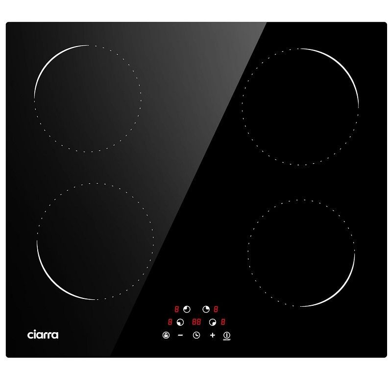 Ciarra 4 zónás beépített indukciós főzőlap, 6000W, 590x520x62mm - fekete (CBBIH4-C)