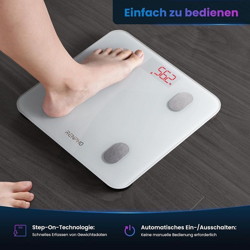 Renpho Elis 1S okos digitális személymérleg, bluetooth, 180kg - fehér (ES-26M) Renpho Elis 1S okos digitális személymérleg, bluetooth, 180kg - fehér (ES-26M)
