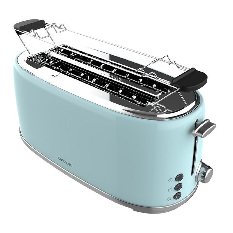 Cecotec Toast&Taste 1600 retró kenyérpirító, 4 szeletes, 1630W - kék (03235) Cecotec Toast&Taste 1600 retró kenyérpirító, 4 szeletes, 1630W - kék (03235)