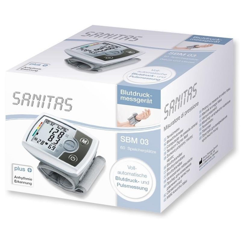 Sanitas SBM 03 csuklós vérnyomásmérő, 60 memóriával, 14-19,5cm (651.21)