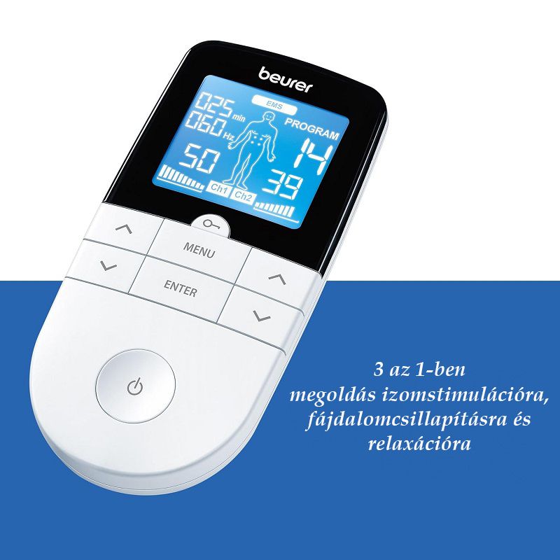 Beurer EM 49 digitális TENS/EMS készülék, 4 öntapadó elektródával - fehér Beurer EM 49 digitális TENS/EMS készülék, 4 öntapadó elektródával - fehér